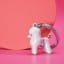 Metalmorphose | White Poodle with Gold Tail Keyring