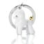 Metalmorphose | White Poodle with Gold Tail Keyring