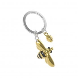 Metalmorphose | Gold & Black Bee with Honey Keyring