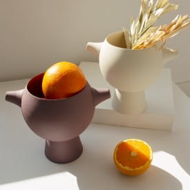 Helio Ferretti | Luxe Collection Circular Vase | Off White | 18.5cm