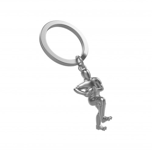 Metalmorphose | Matt Chrome Rugby Player with Ball Keyring