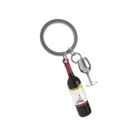 Metalmorphose | Wine Bottle & Glass Keyring