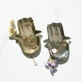 Helio Ferretti | Metal Hand of Fatima Jewellery Dish | Gold