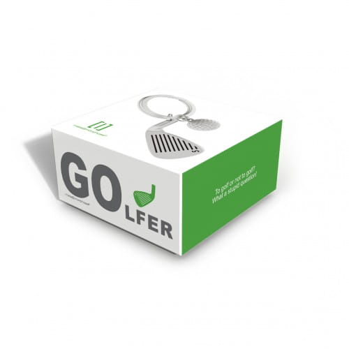 Metalmorphose | Matt Silver Golf Club & Ball Keyring