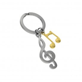 Metalmorphose | Silver & Gold Treble Clef Music Note Keyring