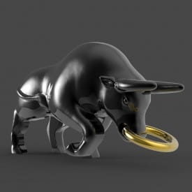 Metalmorphose | Black and Gold Bull Keyring