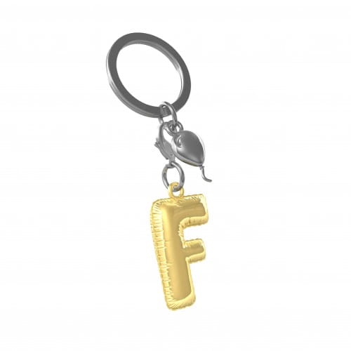 Metalmorphose | Alphabet Balloon Keyring | Letter F