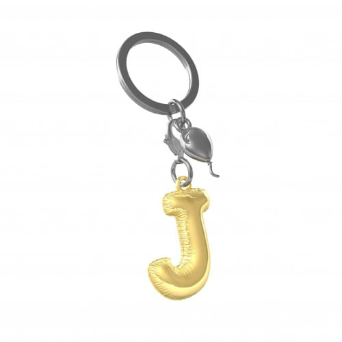 Metalmorphose | Alphabet Balloon Keyring | Letter J