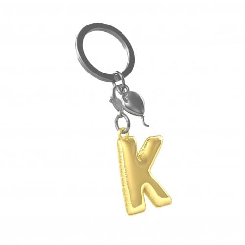 Metalmorphose | Alphabet Balloon Keyring | Letter K