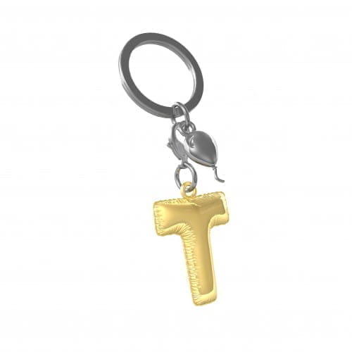 Metalmorphose | Alphabet Balloon Keyring | Letter T