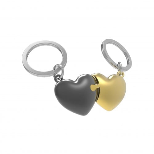 Metalmorphose | Gold & Bullet Heart Puzzle Keyring