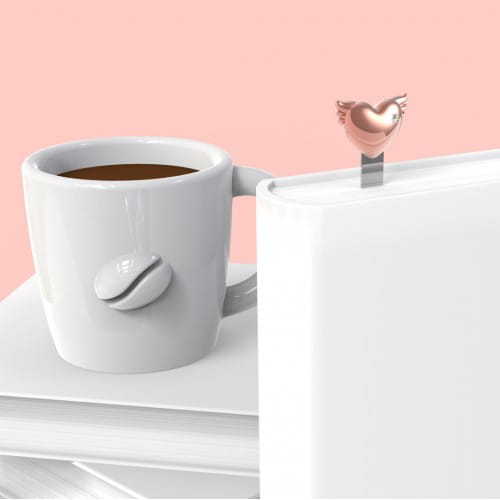 Metalmorphose | 3D Rose Gold Heart Bookmark