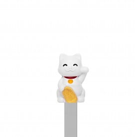 Metalmorphose | 3D White & Gold Lucky Cat Bookmark