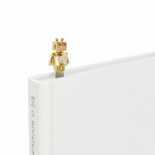 Metalmorphose | 3D Pearl Gold Robot Bookmark