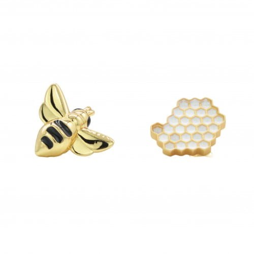 Metalmorphose | Set of 2 Bee & Honeycomb Fashion Pins