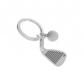 Metalmorphose | Matt Silver Golf Club & Ball Keyring