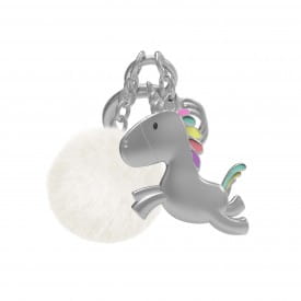 Metalmorphose | Jumping Unicorn with Pom Pom Charm Keyring