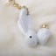 Metalmorphose | White Bunny with Pom Pom Charm Keyring