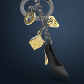 Metalmorphose | Black High Heel Drop Charm Keyring