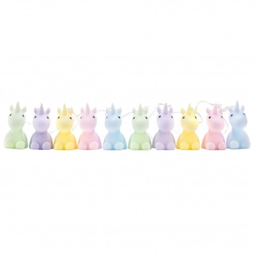 Dhink | LED String Lights | Mixed Coloured Pastel Unicorns | 10 Lights