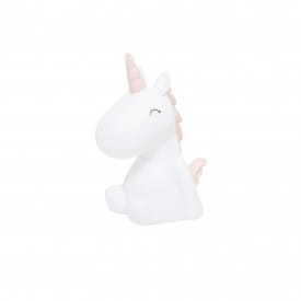 Dhink | Mini Colour Changing LED Night Light | White Unicorn with Pastel Pink Mane & Tail