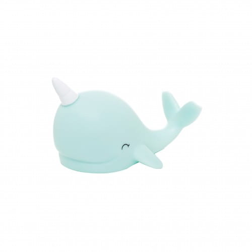 Dhink | Mini Colour Changing LED Night Light | Pastel Blue Narwhal with White Horn