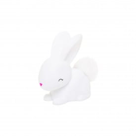 Dhink | Mini Colour Changing LED Night Light | White Bunny with Fluffy Faux Fur Pom Tail