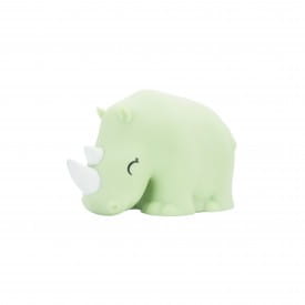 Dhink | Mini Colour Changing LED Night Light | Soft Green Rhino with White Horns