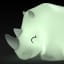 Dhink | Mini Colour Changing LED Night Light | Soft Green Rhino with White Horns