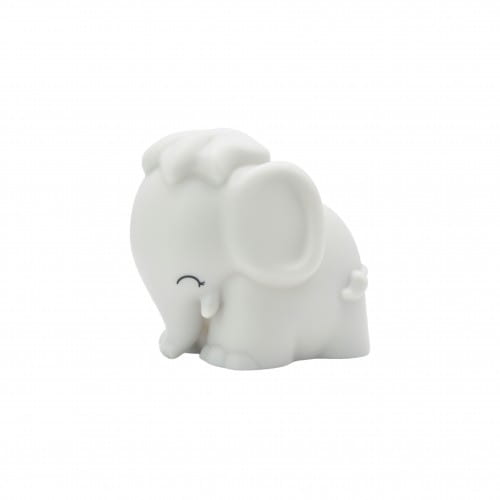 Dhink | Mini Colour Changing LED Night Light | Soft Grey Elephant with Black Eyes