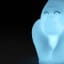 Dhink | Mini Colour Changing LED Night Light | Soft Blue Gorilla with Black Eyes