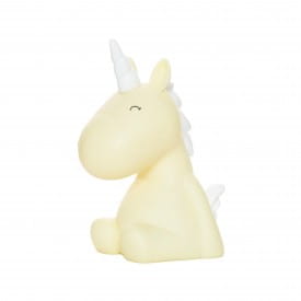 Dhink | Medium Colour Changing LED Night Light | Pastel Lemon Yellow Unicorn with White Mane & Horn