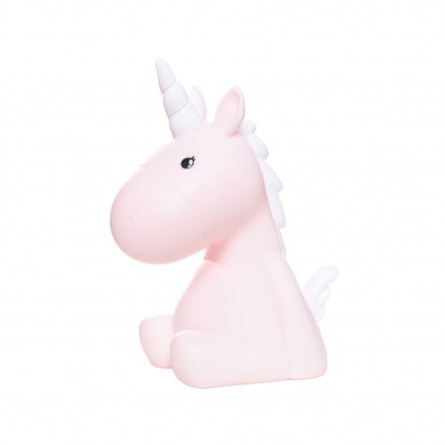 Dhink | Medium Colour Changing LED Night Light | Pastel Candy Pink Unicorn with White Mane & Horn