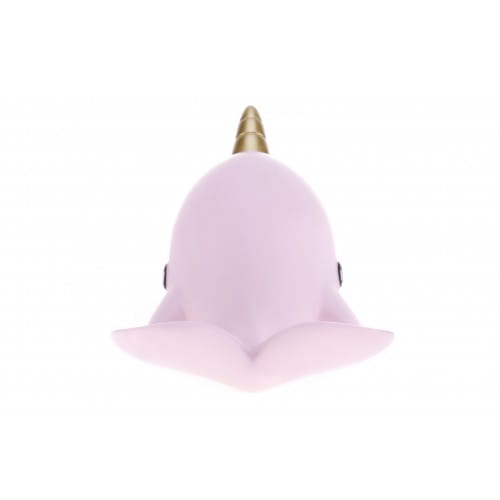 Dhink | Medium Colour Changing LED Night Light | Pastel Candy Pink Narwhal with Gold Horn