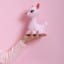 Dhink | Medium Colour Changing LED Night Light | Pastel Candy Pink Fallow Deer with White Tail
