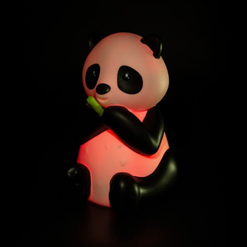 Dhink | Medium Colour Changing LED Night Light | White & Black Panda with Green Bamboo Shoot