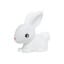 Dhink | Medium Colour Changing LED Night Light | White Bunny with Fluffy Faux Fur Pom Tail