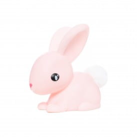 Dhink | Medium Colour Changing LED Night Light | Pastel Candy Pink Bunny with Fluffy Faux Fur Pom Tail