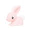 Dhink | Medium Colour Changing LED Night Light | Pastel Candy Pink Bunny with Fluffy Faux Fur Pom Tail