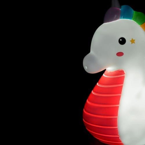 Dhink | Medium Colour Changing LED Night Light | Rainbow Coloured Seahorse