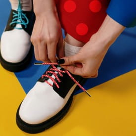 Sliwils | Fabric Shoelaces | Lindy Polka Red | 120cm