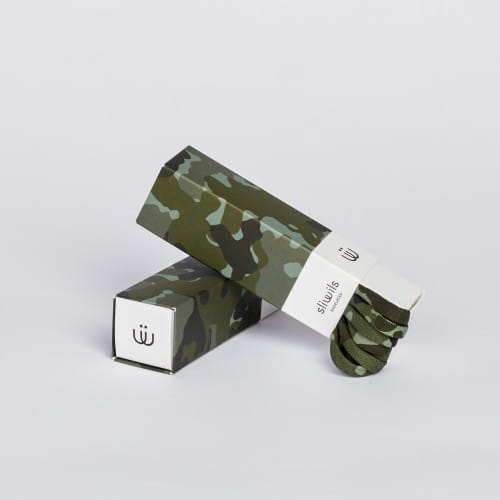 Sliwils | Fabric Shoelaces | Savage Forest Green Camo | 120cm