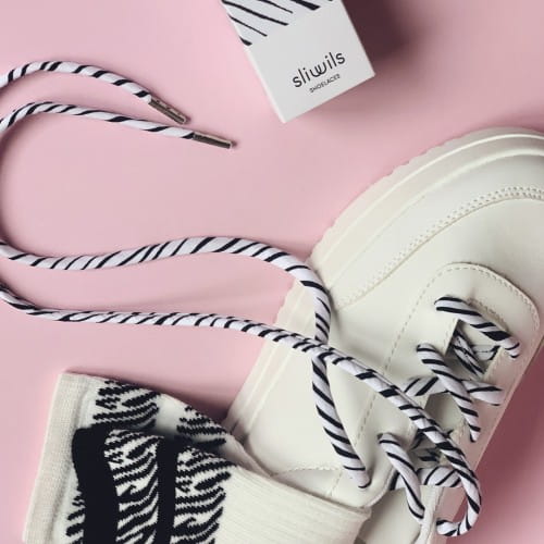 Sliwils | Fabric Shoelaces | Savage Zebra | 120cm