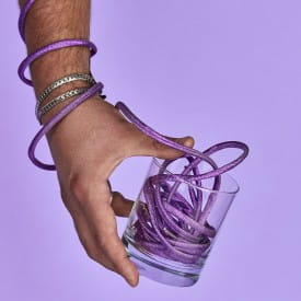 Sliwils | Fabric Shoelaces | Manhattan Metallic Purple | 120cm