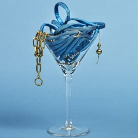 Sliwils | Fabric Shoelaces | Manhattan Metallic Blue | 120cm