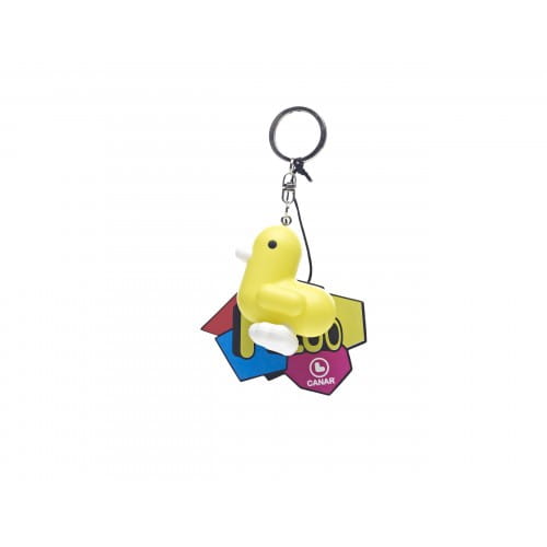 Canar | Silicone Duck Keyring | Fluorescent Lime Yellow