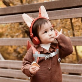 KIDYWOLF | KIDYEARS Kids' Headphones with Removeable Ears | Fox