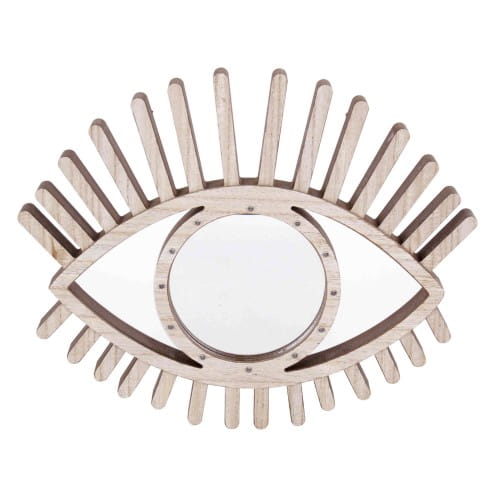 Helio Ferretti | Wooden Eye Mirror with Led Lights