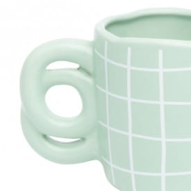 Helio Ferretti | Handmade Striped Mug | Soft Green