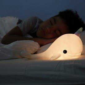 Dhink | Rechargeable Medium Colour Changing LED Night Light with USB Cable | White Narwhal